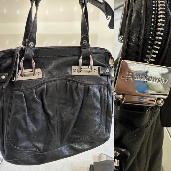 B Makowsky Black Large Tote - Picture 1 of 11